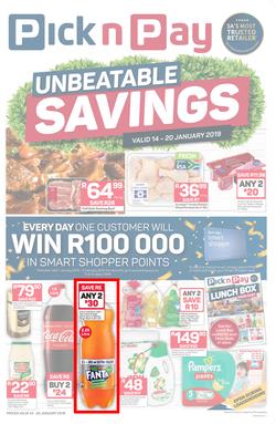 Pick n Pay KZN : Unbeatable Savings (14 Jan - 20 Jan 2019), page 1