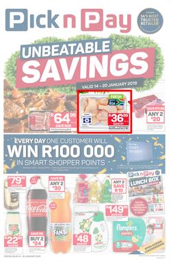 Pick n Pay KZN : Unbeatable Savings (14 Jan - 20 Jan 2019), page 1