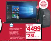 Dell Celeron Notebook & Targus Backpack Bundle