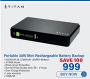 Titan Portable 30W Mini Rechargeable Battery Backup