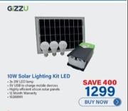 Gizzu 10W Solar Lighting Kit LED