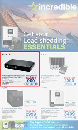 Incredible Connection : Get Your Loadshedding Essentials (Request Valid Date From Retailer), page 1