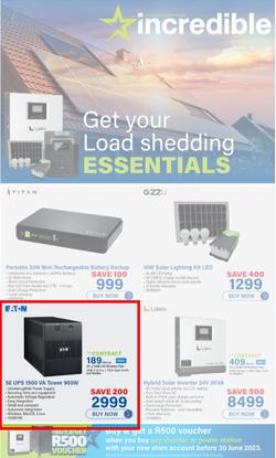Incredible Connection : Get Your Loadshedding Essentials (Request Valid Date From Retailer), page 1