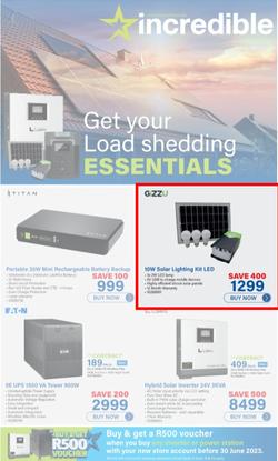 Incredible Connection : Get Your Loadshedding Essentials (Request Valid Date From Retailer), page 1