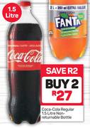 Coca-Cola Regular (Non Returnable Bottle)-2x1.5Ltr