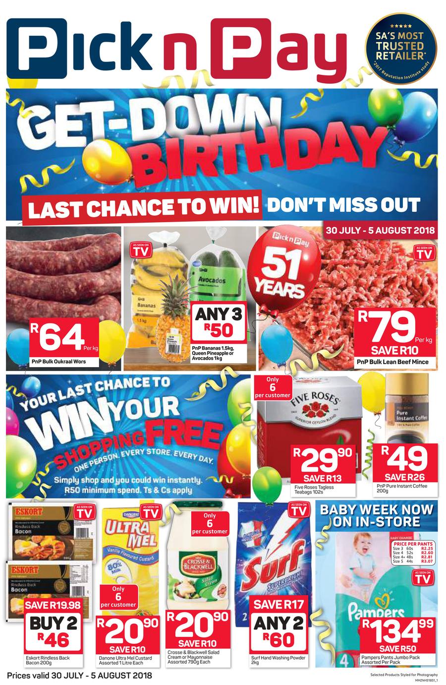 Pick n Pay KZN : Birthday Deals (30 Jul - 05 Aug 2018) — m.guzzle.co.za