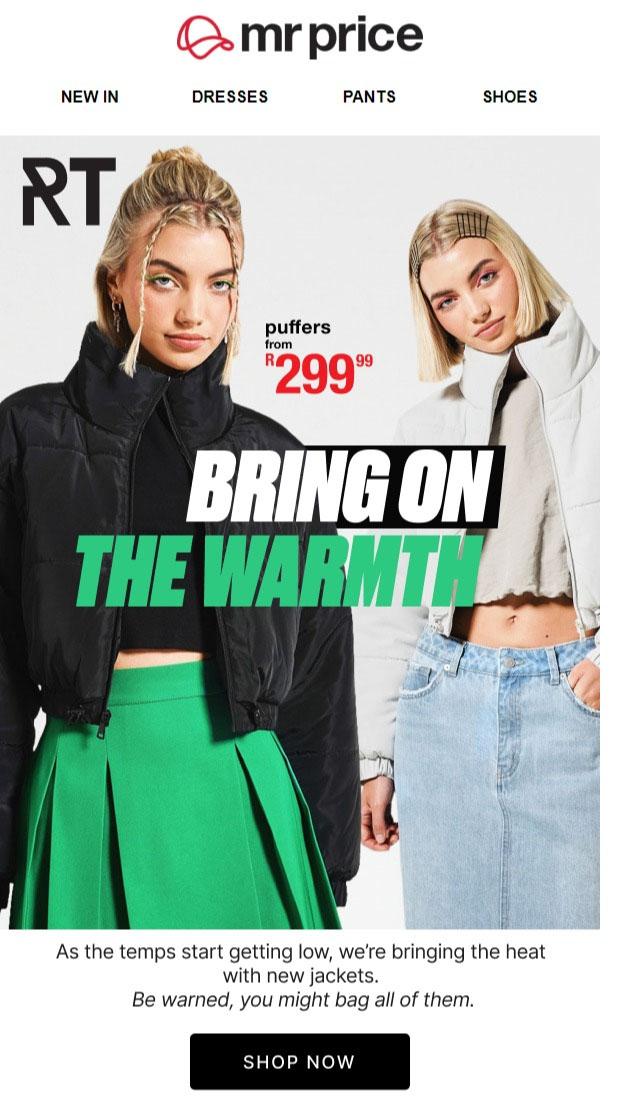 Mr Price : Bring On The Warmth (Request Valid Date From Retailer) —  m.