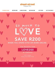 Sheet Street : So Much Love To Save (Request Valid Date From Retailer)