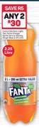 Coca-Cola Zero, Light, Tab, Fanta Orange, Sprite Zero Or Stoney Ginger Beer-2 x 2.25Ltr