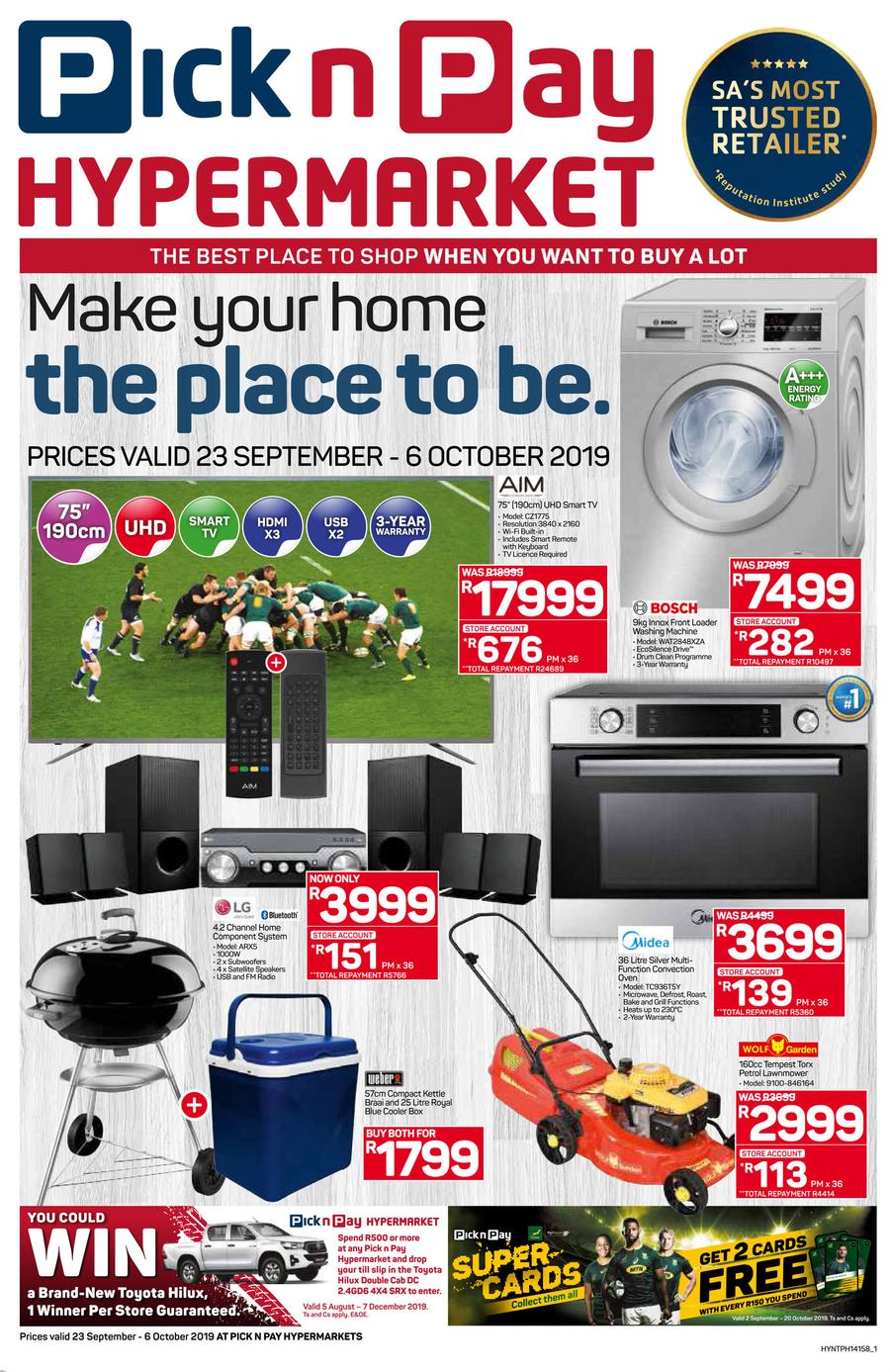 Pick n pay washing deals machine specials