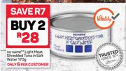 No Name Light Meat Shredded Tuna In Salt Water-2 x 170g