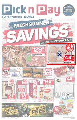 Pick n Pay Western Cape : Fresh Summer Savings (09 Sep - 15 Sep 2019), page 1