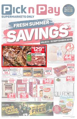 Pick n Pay Western Cape : Fresh Summer Savings (09 Sep - 15 Sep 2019), page 1