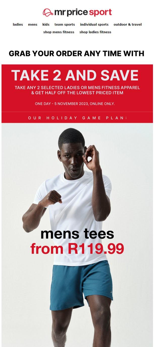 Mr Price Sport : Take 2 And Save (Request Valid Date From Retailer) — m .guzzle.co.za