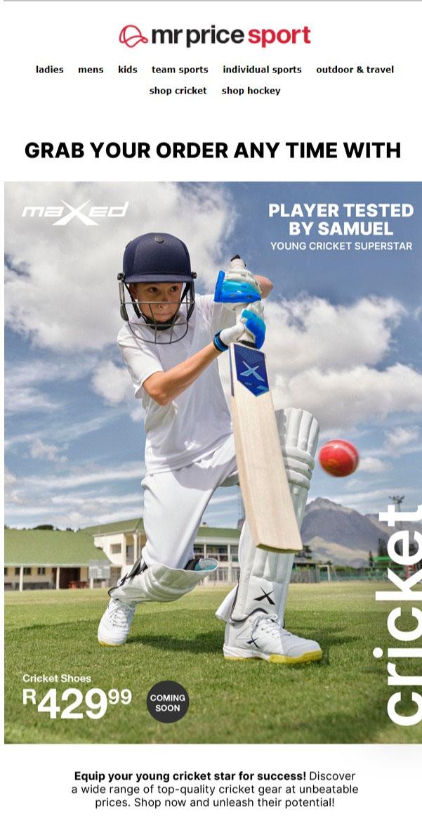 Mr Price Sport : Must-Have Cricket Gear (Request Valid Date From Retailer)  — m.