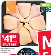 PnP Fresh Chicken 4 Thighs And 4 Drumsticks-Per kg 