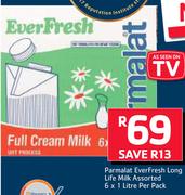 Parmalat Everfresh Long Life Milk Assorted-6x1Ltr Per Pack