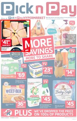 Pick n Pay KZN : More Savings More To Share (06 Mar - 18 Mar 2018), page 1