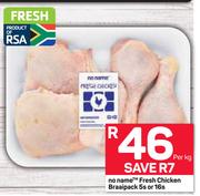 No Name Fresh Chicken Braaipack-5s Or 16s Per Kg