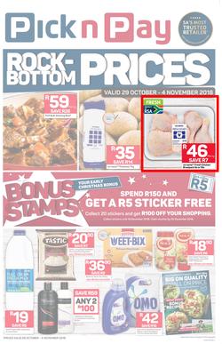 Pick n Pay Eastern Cape : Rock-Bottom Prices (29 Oct - 04 Nov 2018), page 1