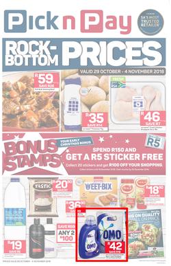 Pick n Pay Eastern Cape : Rock-Bottom Prices (29 Oct - 04 Nov 2018), page 1