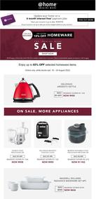 @Home : An Extra 15% Off Homeware (18 August - 24 August 2022)