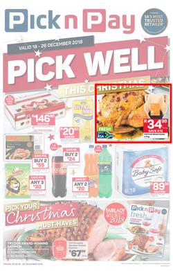 Pick n Pay KZN : Pick Well This Christmas (18 Dec - 26 Dec 2018), page 1