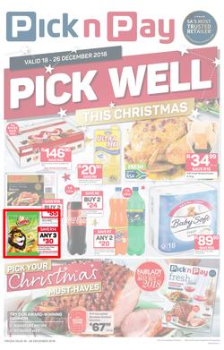 Pick n Pay KZN : Pick Well This Christmas (18 Dec - 26 Dec 2018), page 1