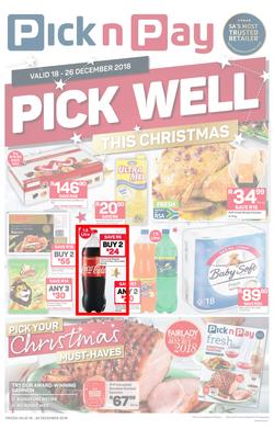 Pick n Pay KZN : Pick Well This Christmas (18 Dec - 26 Dec 2018), page 1