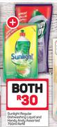 Sunlight Regular Dishwashing Liquid And Handy Andy 750ml-For Both 