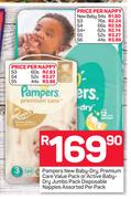 Pampers New Baby Dry Jumbo Pack Disposable Nappy S4+ 62's Pack-Per Nappy