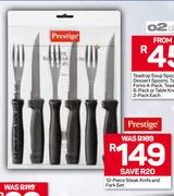 Prestige 12 Piece Streak Knife & Fork Set