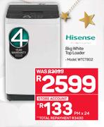 Hisense 8kg White Top Loader WTCT802