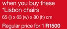 Lisbon Chairs 65(l)x63(w)x80(h)cm-Each