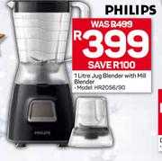 Philips 1 Liter Jug Blender With Mill Blender HR2056/90