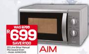 AIM 20 Liter Silver Manula Microwave Oven AMW20MS