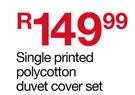 Printed Polycotton Duvet Cover Set (Single)