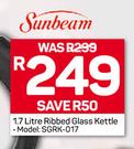 Sunbeam 1.7Ltr Ribbed Glass Kettle SGRK 017