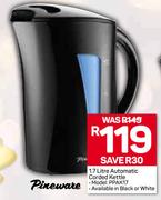 Pineware 1.7Ltr Automatic Corded Kettle PPAK17
