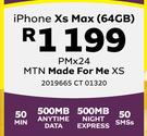 Apple iPhone XS Max 64GB LTE/HD Voice-On MTN Made For Me XS