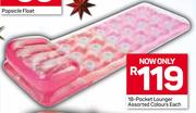 Intex 18 Pocket Lounger Assorted Colours-Each