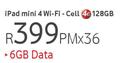 Apple iPad Mini 4 Wi-Fi Cell 4G 128GB-On 6GB Data
