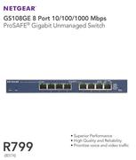 Netgear GS108GE 8 Port 10/100/1000Mbps