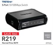 Trendnet 5 Port 10/100Mbps Switch