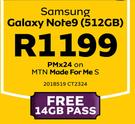 Samsung Galaxy Note 9 512GB LTE-On MTN Made For Me S