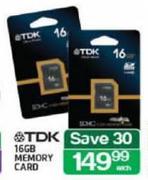 TDK 16GB Memory Card Each