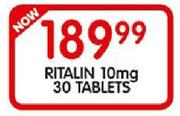 Ritalin 10Mg 30 Tablets