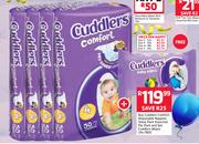 Cuddlers Comfort Disposable Nappies Value Pack Assorted Per Pack With Free Cuddlers Wipes 24's Pack