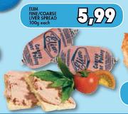 Elim Fine/Coarse Liver Spread- 100g Each