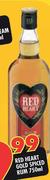 Red Heart Gold Spiced Rum-750ml